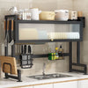 Drain Rack, Bowl Rack, Kitchen Sink Top Shelf, Double-Layer Sink Countertop Dust-Proof Bowl Cabinet Storage Rack