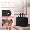 HOTOR Travel Toiletry Bag - Toiletry Bag w/Hanging Hook for Women & Men, Makeup Bag/Big Comparment, Waterproof for Travel Accessories, Travel Essentials, Small, Black