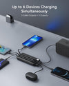Charmast Power Bank with Built in 4 Cables, 10000mAh Portable Charger | Charges 6 devices at once,Dual voltage,Digital display,Smart protect,Flight-approved, Travel pouch+36-month support
