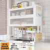 Drain Rack, Bowl Rack, Kitchen Sink Top Shelf, Double-Layer Sink Countertop Dust-Proof Bowl Cabinet Storage Rack