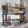 Drain Rack, Bowl Rack, Kitchen Sink Top Shelf, Double-Layer Sink Countertop Dust-Proof Bowl Cabinet Storage Rack