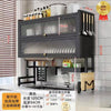 Drain Rack, Bowl Rack, Kitchen Sink Top Shelf, Double-Layer Sink Countertop Dust-Proof Bowl Cabinet Storage Rack