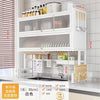 Drain Rack, Bowl Rack, Kitchen Sink Top Shelf, Double-Layer Sink Countertop Dust-Proof Bowl Cabinet Storage Rack